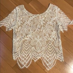 Lace overlay top